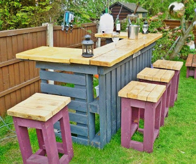 Outdoor pallet bar set Outdoor pallet bar set