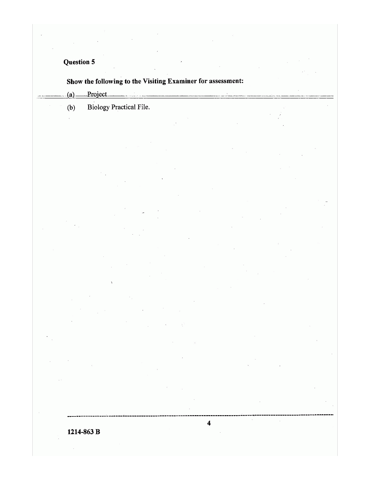 isc 2014 class 12th biology Practical question paper isc 2014 class 12th biology Practical question paper