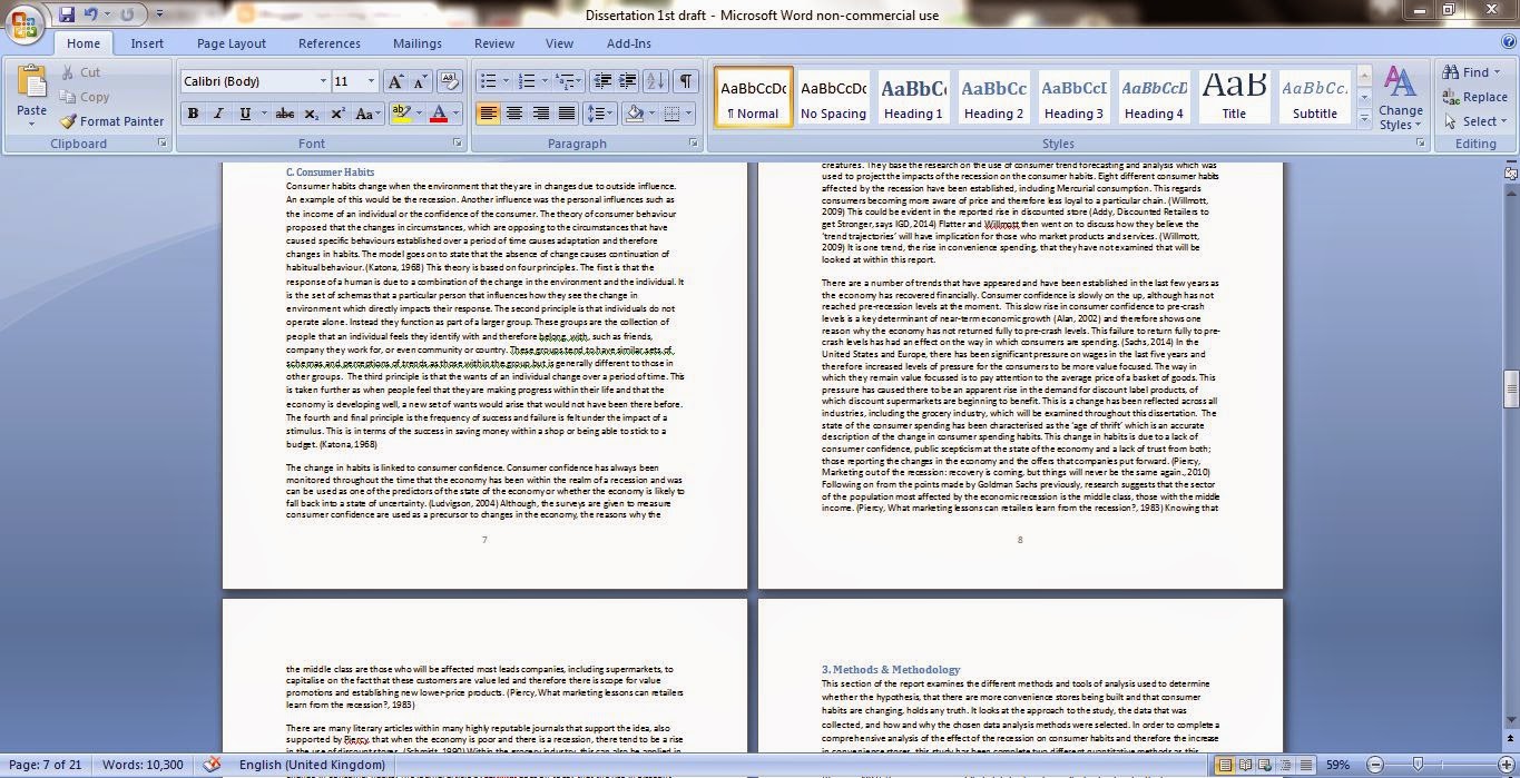 10 000 word dissertation breakdown
