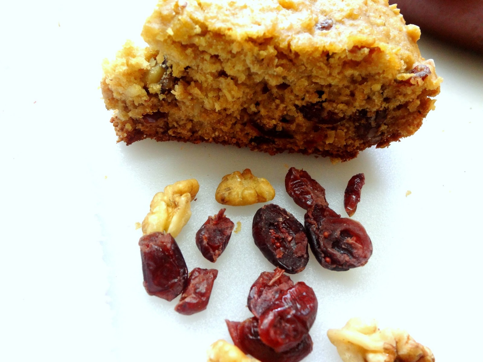 Walnut, Banana , Cranberry breakfast skillet cake
