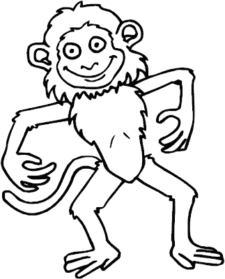 funny monkey coloring pages