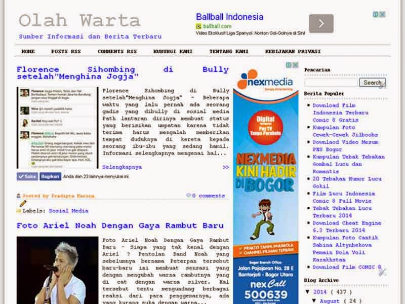 Tampilan Lama Blog Olah Warta Tampilan Lama Blog Olah Warta