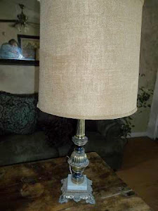Vintage 3 way Burlap lamp $sold