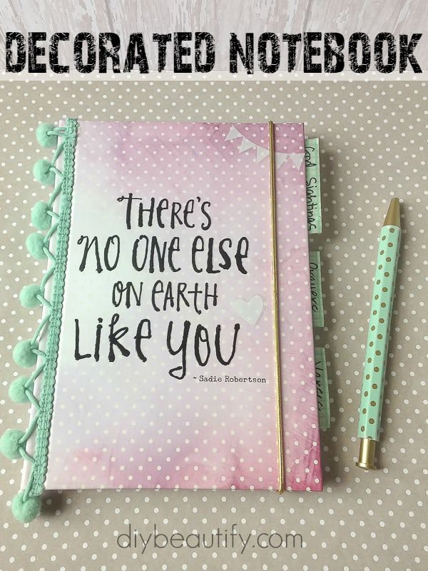 Decorate a Notebook for a Teen Girl (great gift idea!) DIY Beautify