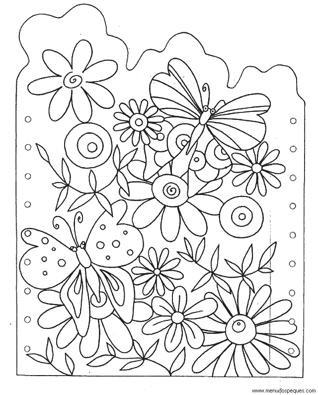 DIBUJO PRIMAVERA PARA COLOREAR dibujo primavera para colorear: