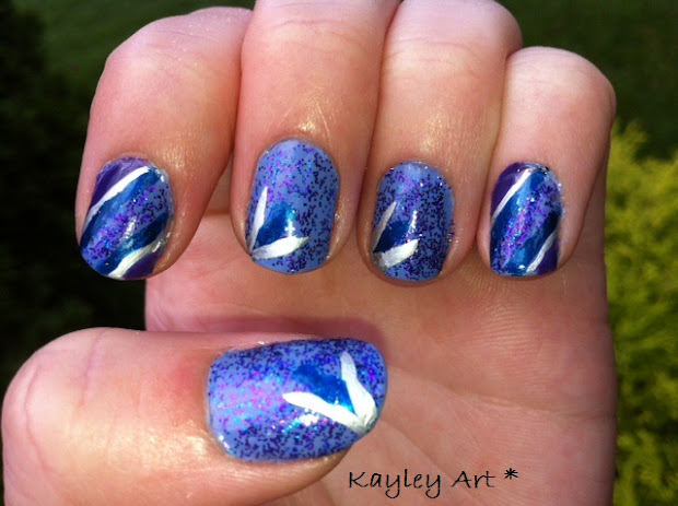 kayley's nail art blue and purple