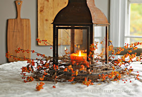 lantern fall table simple rusty bittersweet centerpiece centerpieces visit grabbed stopped wrote almost course them
