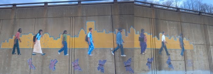 Walk On Through, 2004 Mural by Gerard Tonti along Jail Trail, Pittsburgh