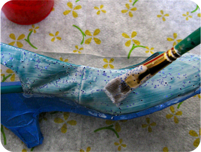 DIY Glitter Shoes Neon Rattail