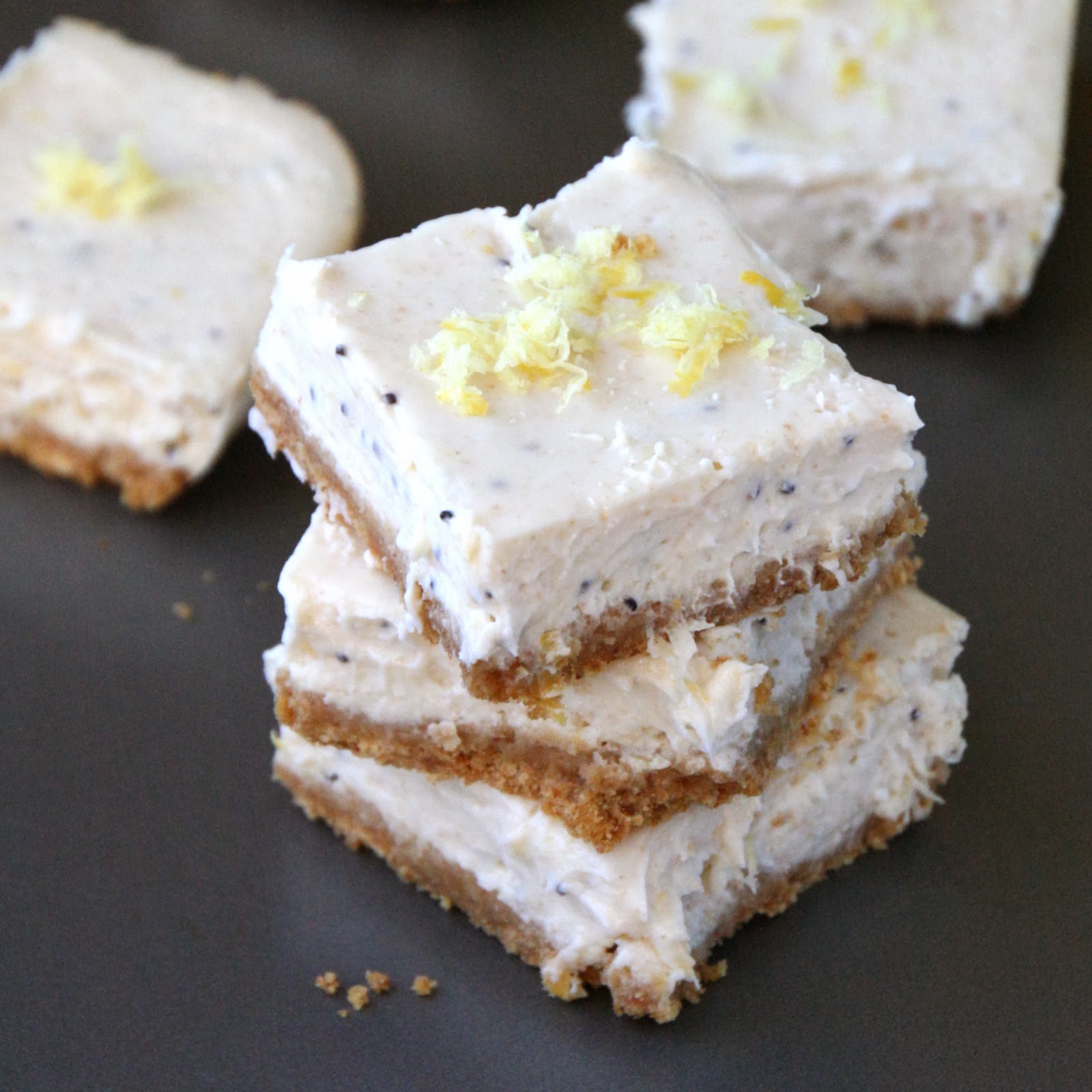 The Sweet {Tooth} Life Skinny Lemon Poppy Seed Cheesecake Bars
