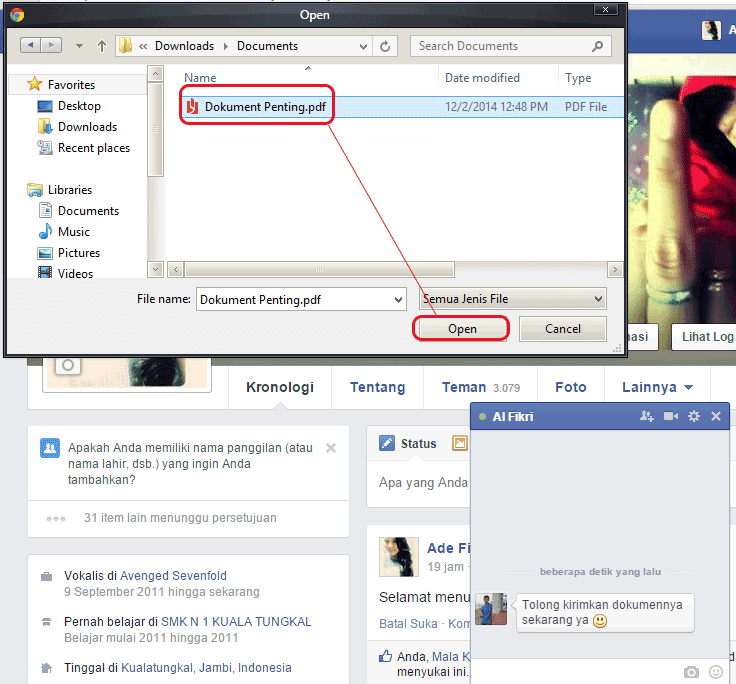 Cara Mengirim File (Dokumen) Lewat Facebook Cara Mengirim File (Dokumen) Lewat Facebook