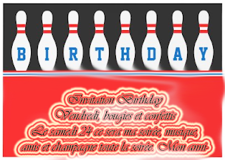 Carte d'anniversaire bowling a imprimer