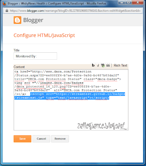 Cara Menghilangkan Widget Test This Stream Dari Blog Cara Menghilangkan Widget Test This Stream Dari Blog