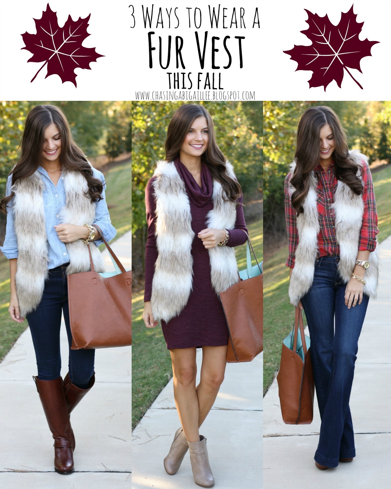 Chasing Abigail Lee 3 Ways to Wear a Fur Vest This Fall