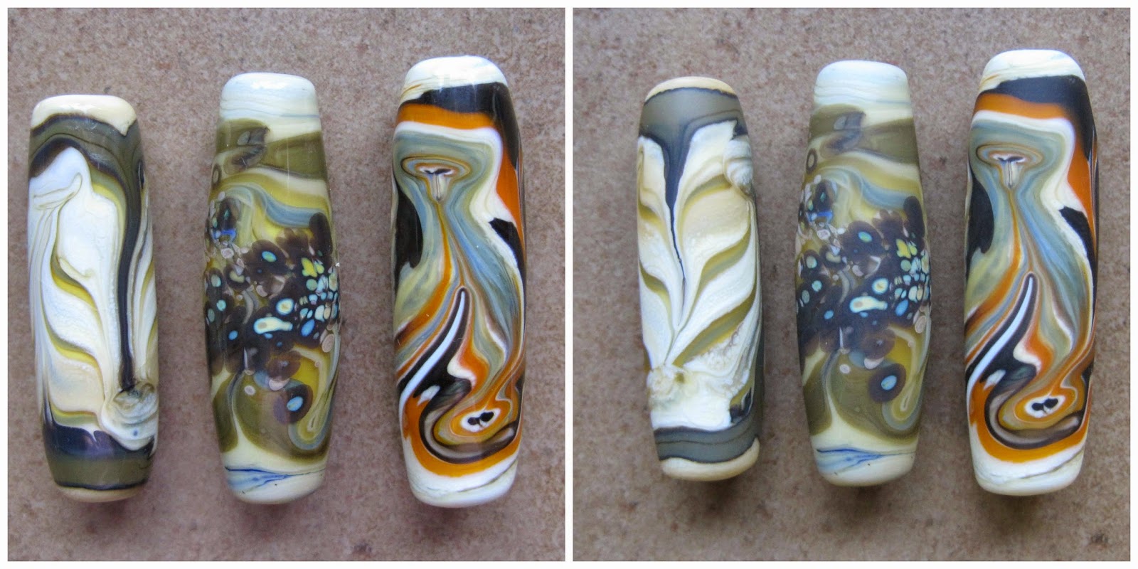 Art Jewelry Elements Tumble Etching Lampwork Beads