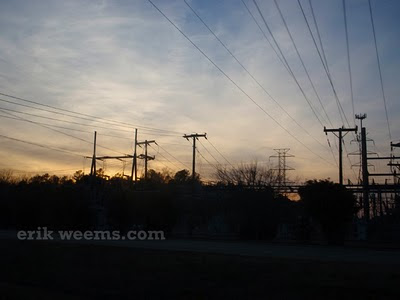 Electric Poles at Sunset