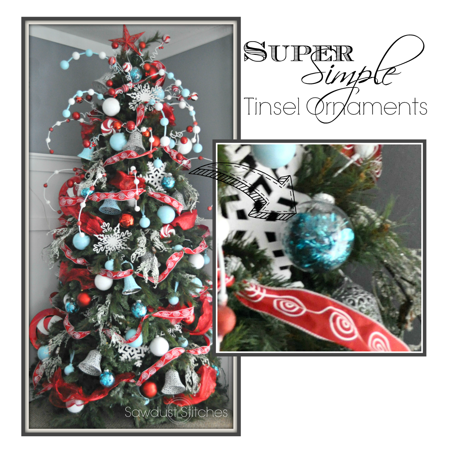 TrimaTree Series Easy Tinsel Ornaments Sawdust 2 Stitches