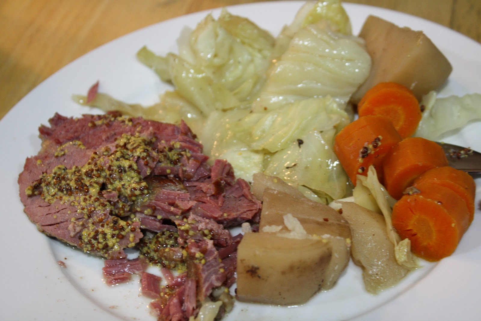 Playing Chef Happy St. Patty's Day Corned Beef & Cabbage (in a crock pot w/ a can of Guinness)
