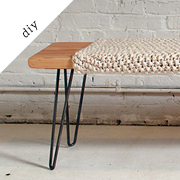 Knitted Wool and Wood Bench diy | Brit & Co