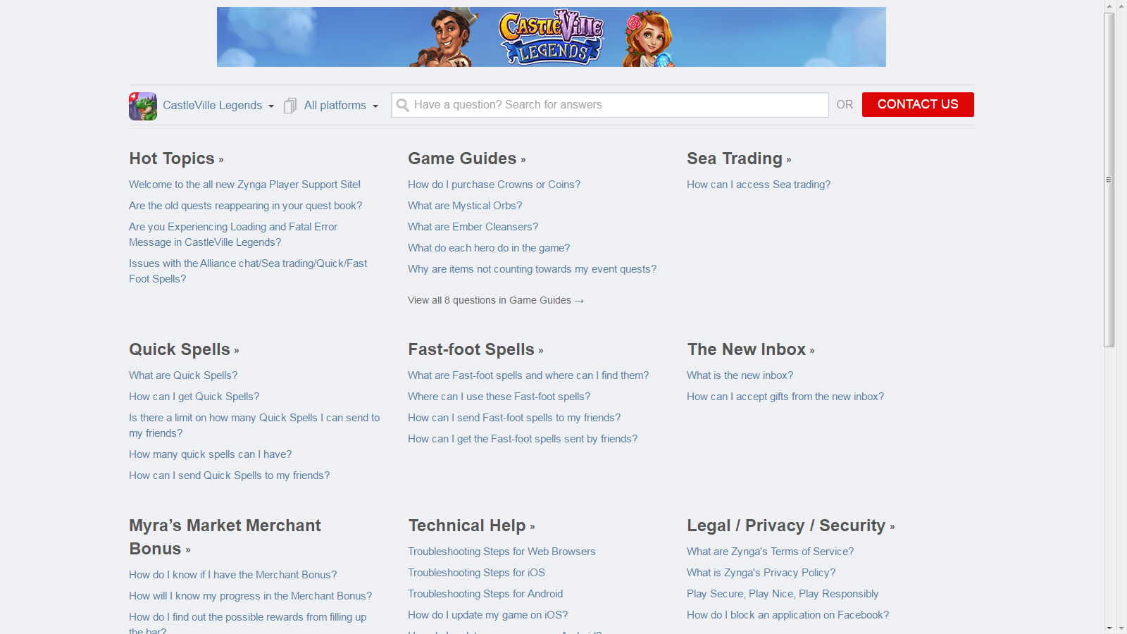 All New Zynga Player Support Site