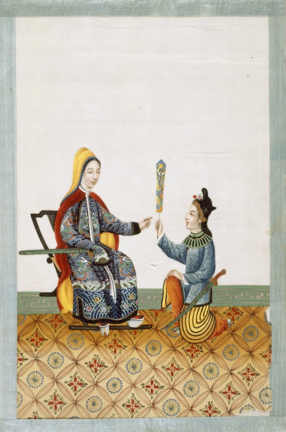 Parent album title - Chinese Drawings: Court and Society Chinese Court servant with noblewoman - 19th cent.