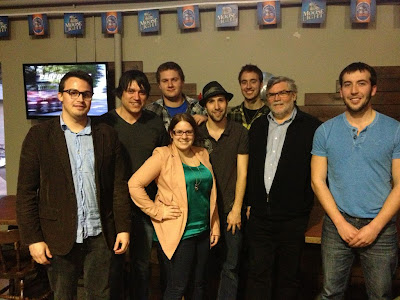 De gauche à droite, Marc-André Haché, Sébastien Bezeau, Alexandre Levasseur, Annie Godin, Patrick-Olivier Meunier, Jean-Michel Robichaud, Ronald Babin et Mathieu Ouellette.