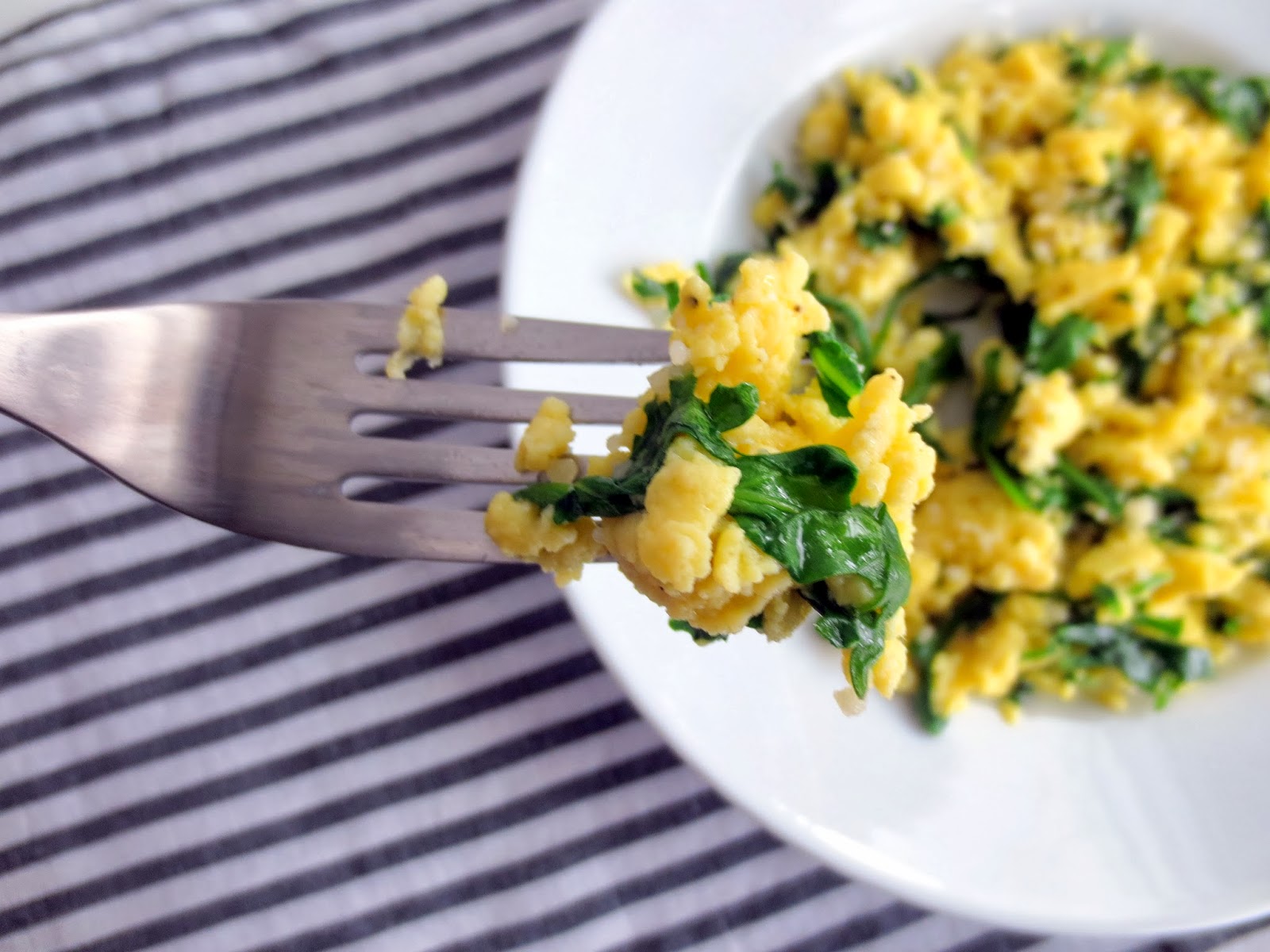 The Owl with the Goblet Scrambled Eggs with Wilted Arugula + Parmesan