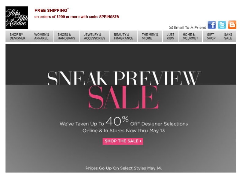 jcpenney printable coupons 2011. Saks Fifth Avenue Coupons 2011
