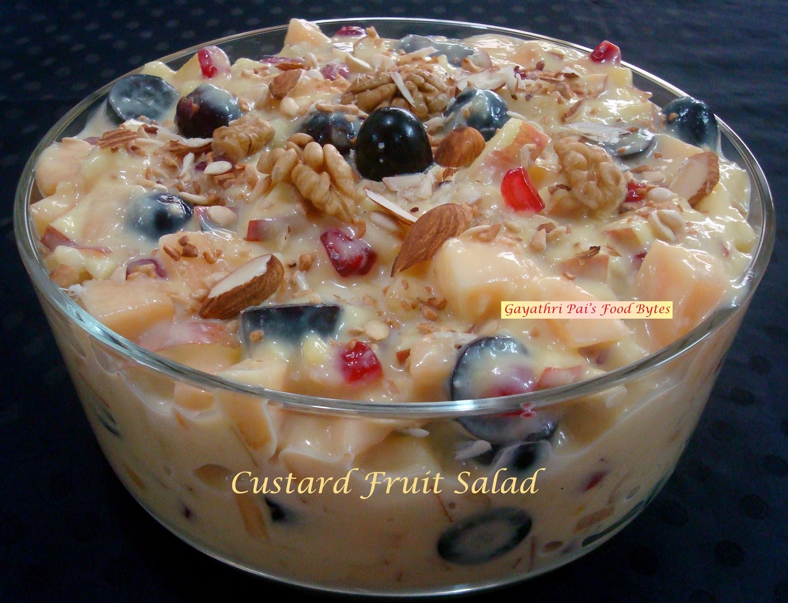 Gayathri Pai's Food Bytes Custard Fruit Salad.