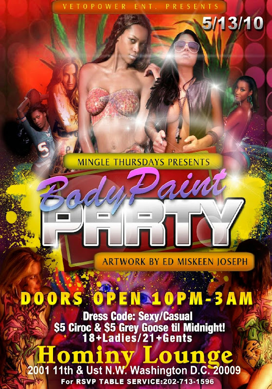 Body paint party flyer | The Art of Ryan Waddy
