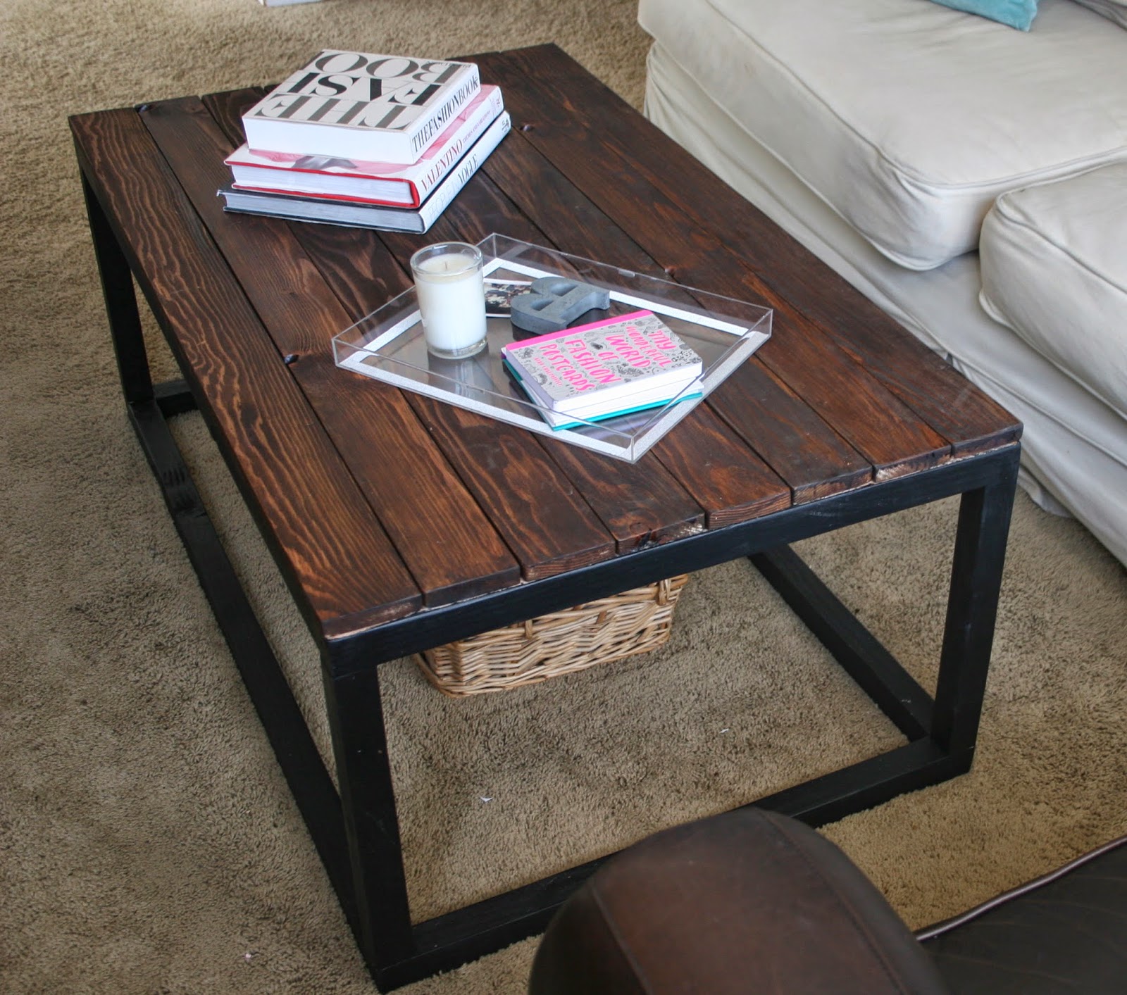 Just A Darling Life My DIY West Elm Inspired Coffee Table, for only 50!