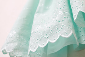 Sewn eyelet pillow case dress. So easy to make-- no hemming required! 