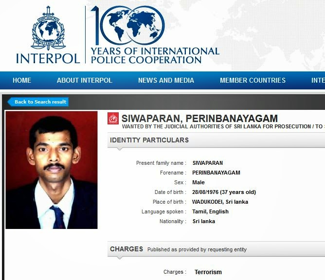 Interpol issues Red Notice on LTTE operative in Norway Sri Lanka Guardian