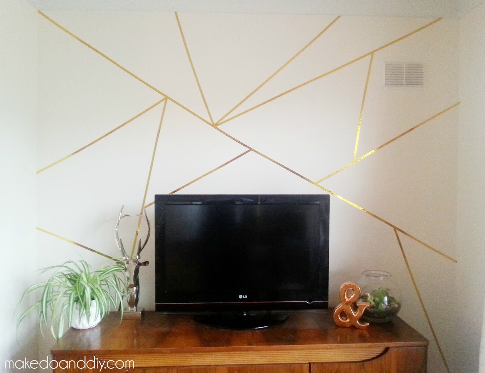 how to create a gold geometric feature wall in 20 minutes...and it's