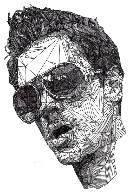 09-Johnny-Knoxville-Josh-Bryan-Monochromatic-Triangulation-Drawings-Portraits-www-designstack-co