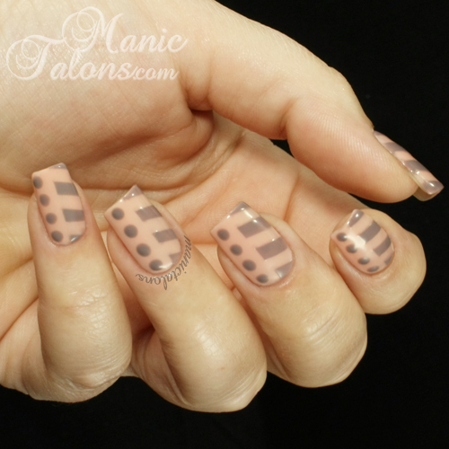 Manic Talons Nail Design: Stripes and Dots with Neverland Lacquers Nail  Stencils