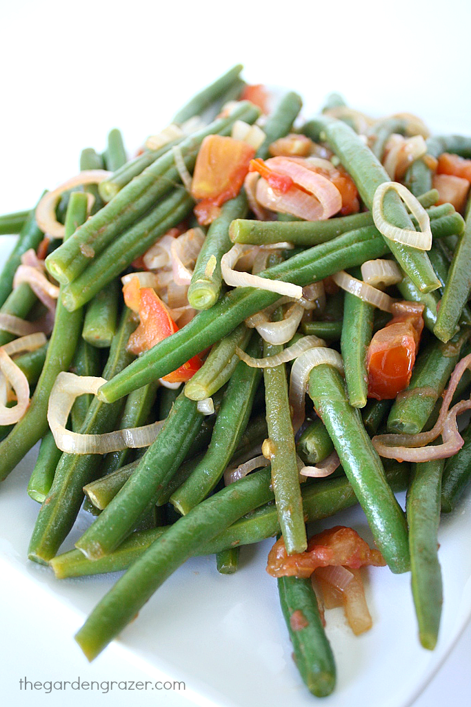 The Garden Grazer Green Beans with Warm Shallot Dressing