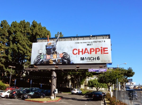 Chappie movie billboard Sunset Boulevard Chappie movie billboard
