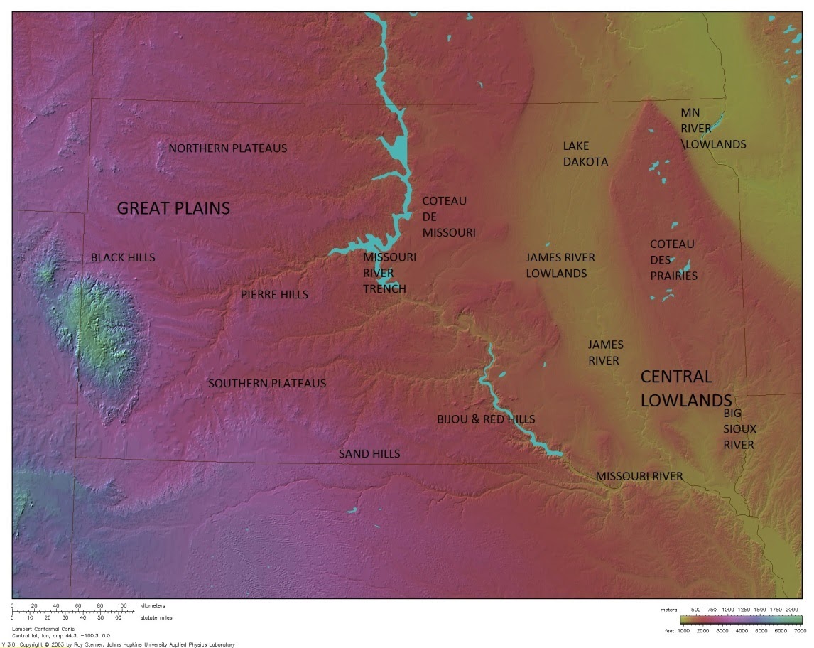 Fairburn+Agate+Fields Shaded relief map of South Dakota. Map courtesy of Ray Sterner, John ...