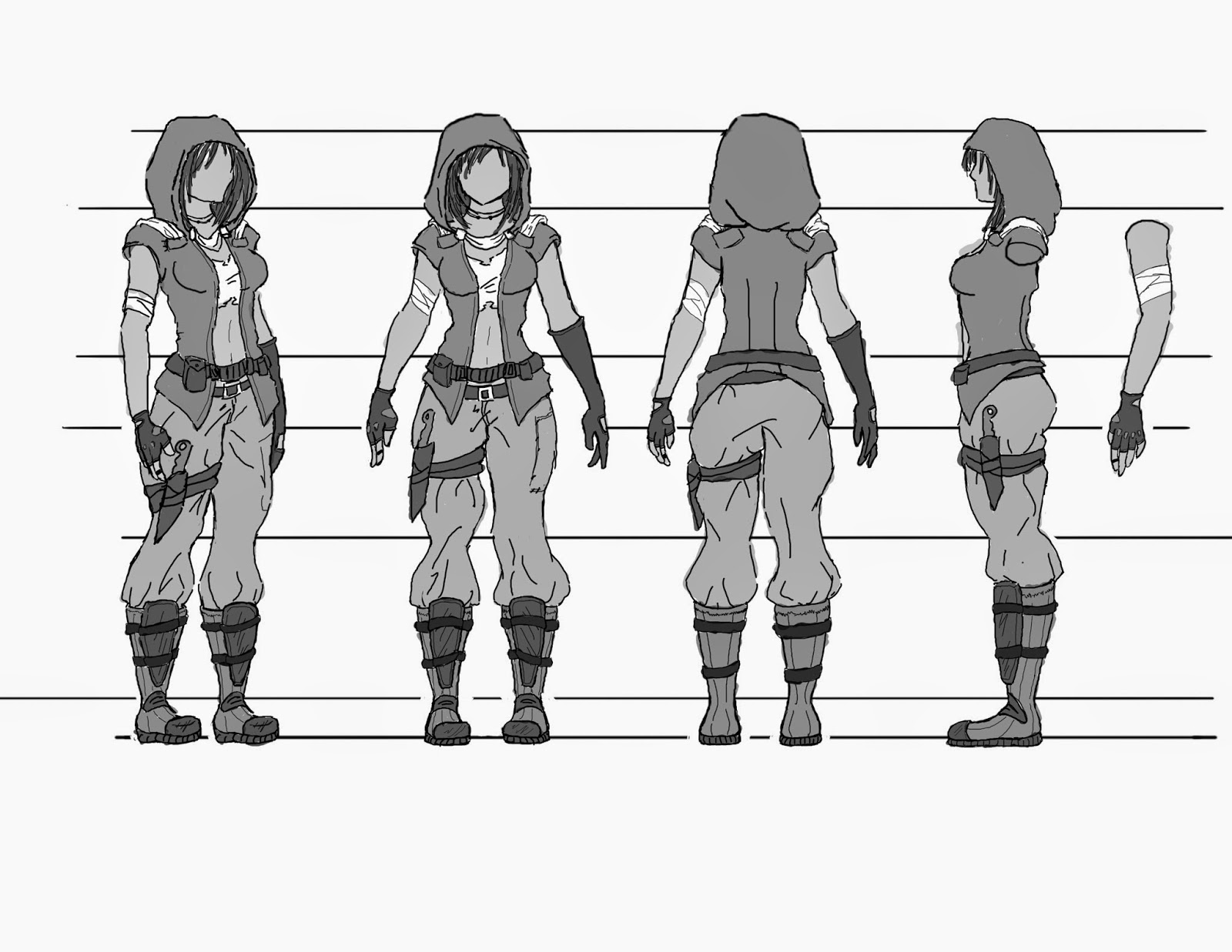 Jade Lessard Model Sheet du Personnage Realiste