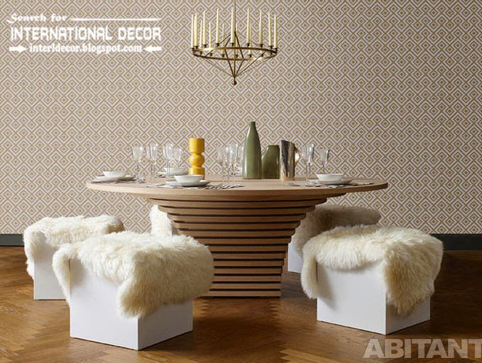 Contemporary dining room sets ideas and furniture 2015, stylish round table and seats