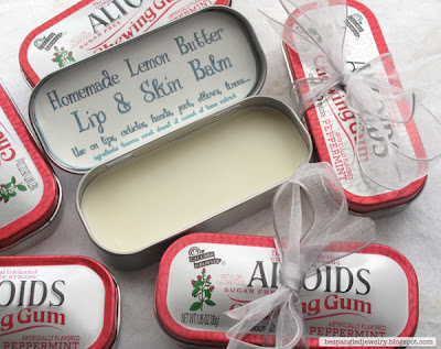 DIY Lemon Butter Balm in recycled Altoid Tins for lips, cuticles, hands, feet, etc.