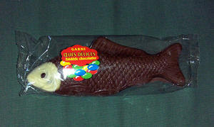 Chocolate fish, the symbol of Easter in France. Chocolate fish, the symbol of Easter in France.