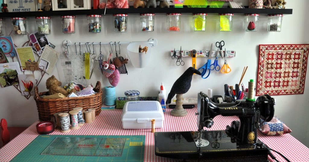 COLOURS AND FABRICS Sewing room and storage solutions.