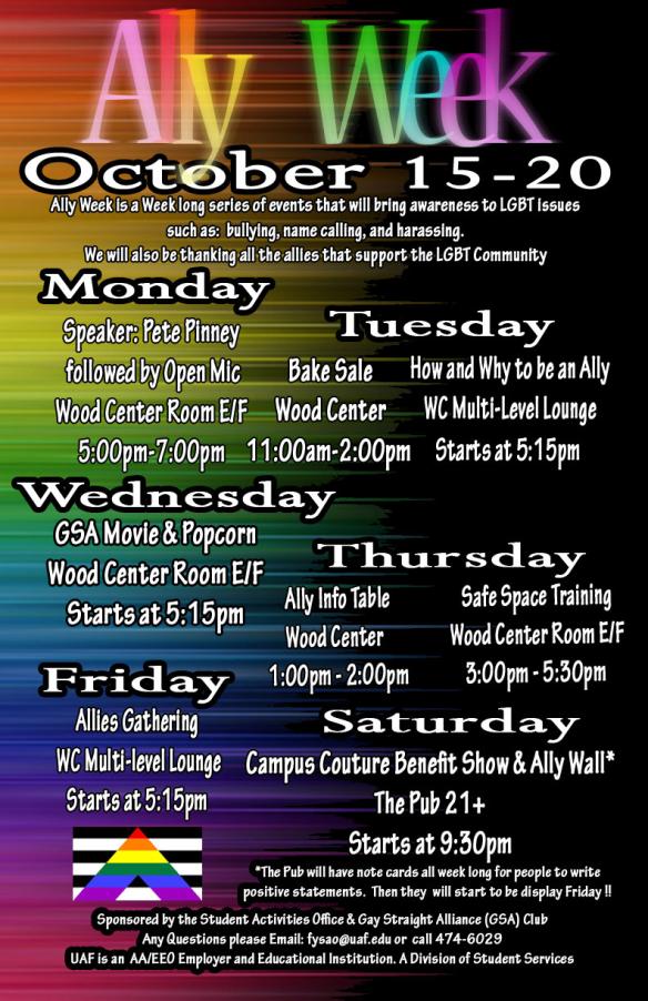 whats happening ally week uaf gsa club flyers