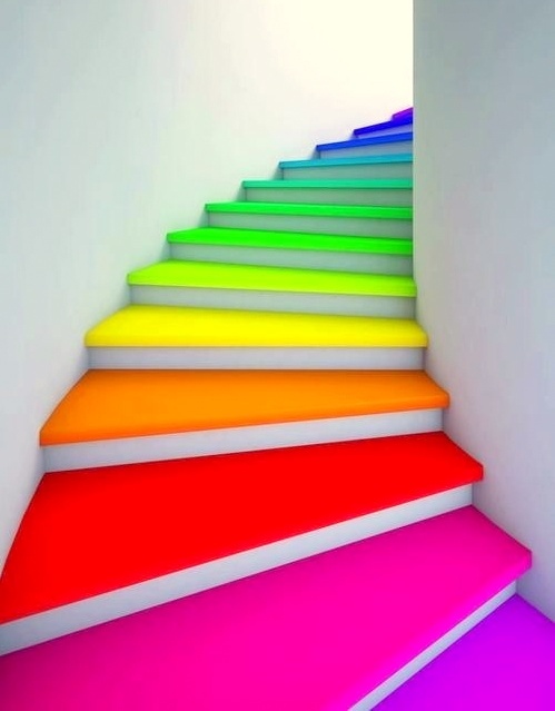 rainbow stairs staircase