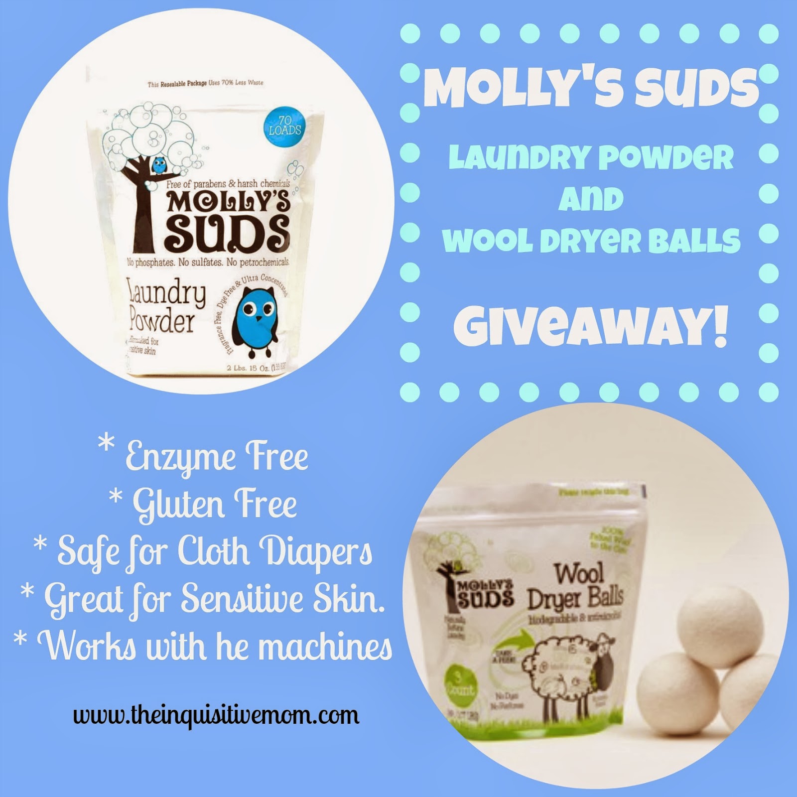 Molly's Suds Cloth Diaper Laundry Detergent and Dryer Balls Giveaway!