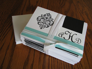 Personalized Monogramed Wedding Thank You Cards