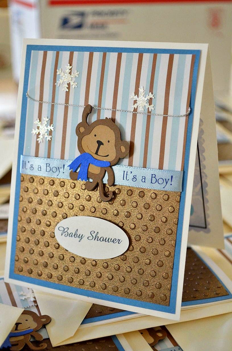 Jingvitations Monkey Baby Shower Invitation