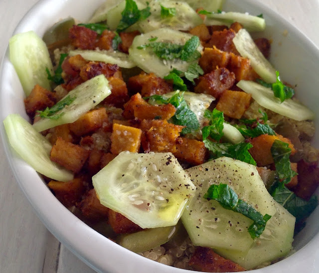 Para hoy, quinoa con seitán a la hierbabuena. Mmmmm... Blog de La